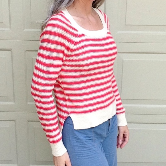 nwt ROXY starboard coral stripe sweater M L (K1) - Picture 2 of 8
